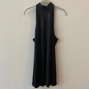 Faux Soft Leather Halter Dress